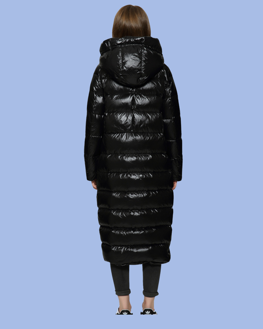 The back view of the Long Puffer Parka Coat
