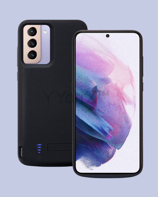 A front and back display of the Galaxy Power Bank Case with Kickstand