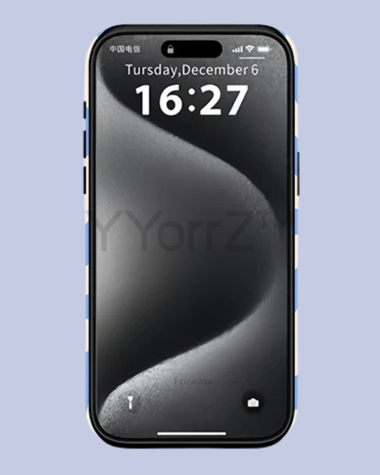 The front display of the Blue Cream Swirl Wavy Solid iPhone Case