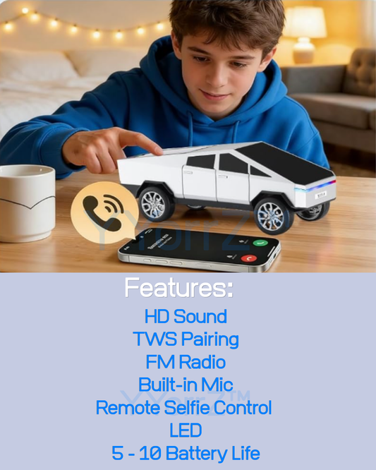 The Features of the 15W HD Sound Cybertruck Shaped Wireless Bluetooth Speaker