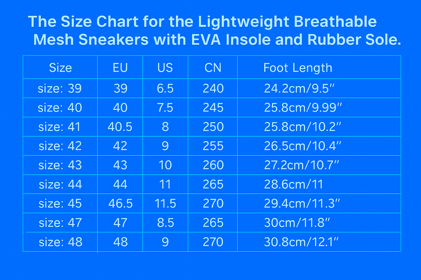 Lightweight Breathable Mesh Sneakers with EVA Insole and Rubber Sole