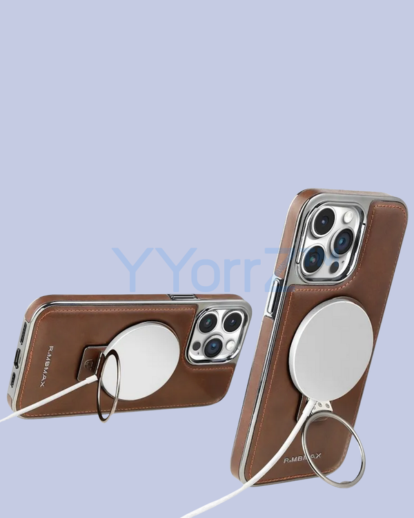 360° Flip Ring Leather MagSafe Magnetic iPhone Case