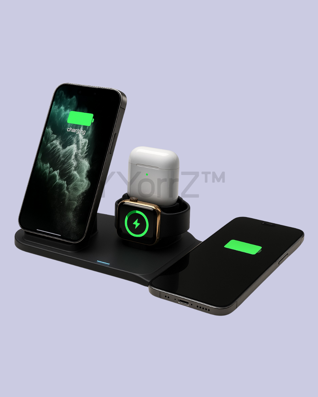 3-in-1 Wireless Charging Dock for Smartphone, Watch & Earbuds