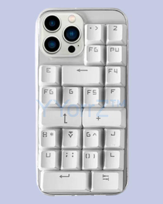 A back view of the Clear Mechanical Keyboard Keycap iPhone Case