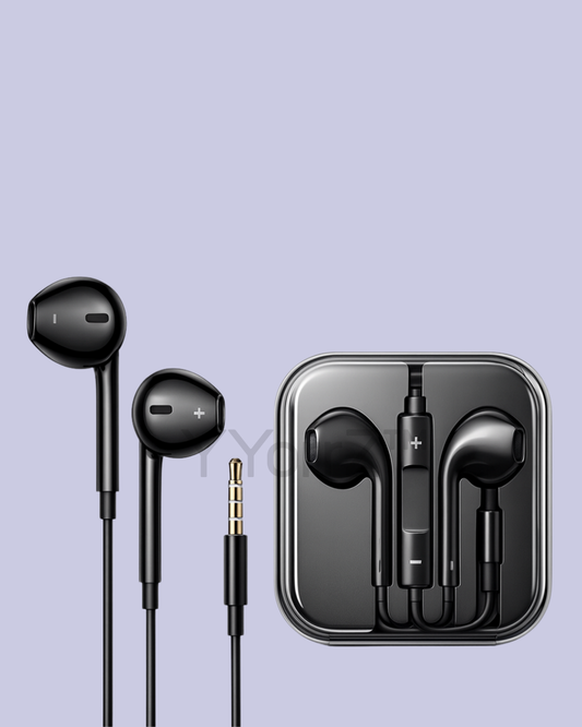 The black EarPods Headphone Plug in a casing