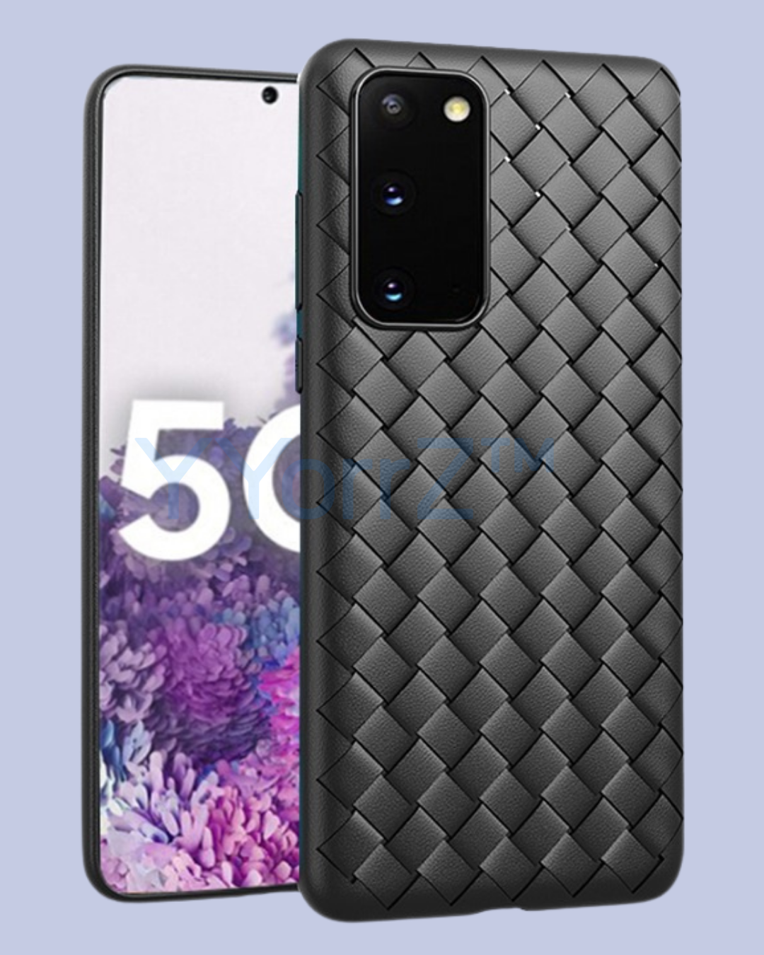 The Black Galaxy Woven Diamond Grid Design Case