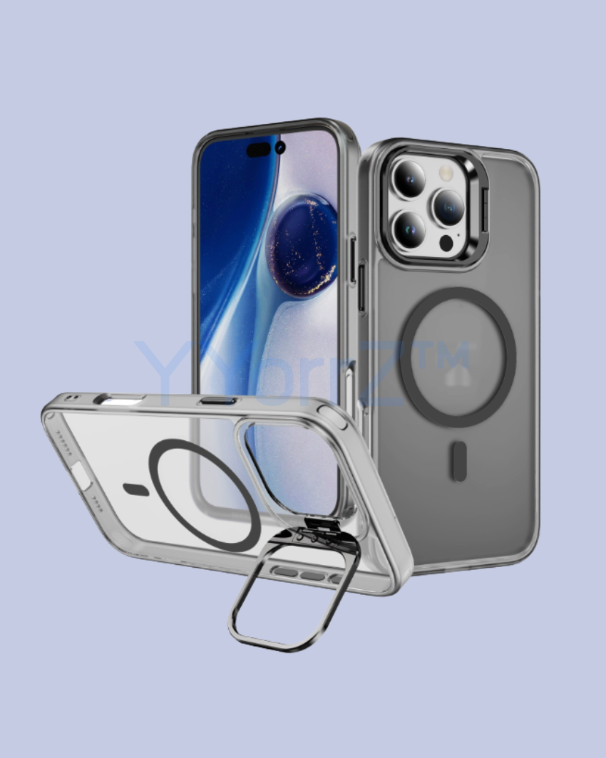 The black Max Full Body Magnetic Shockproof MagSafe with Kickstand iPhone Cover