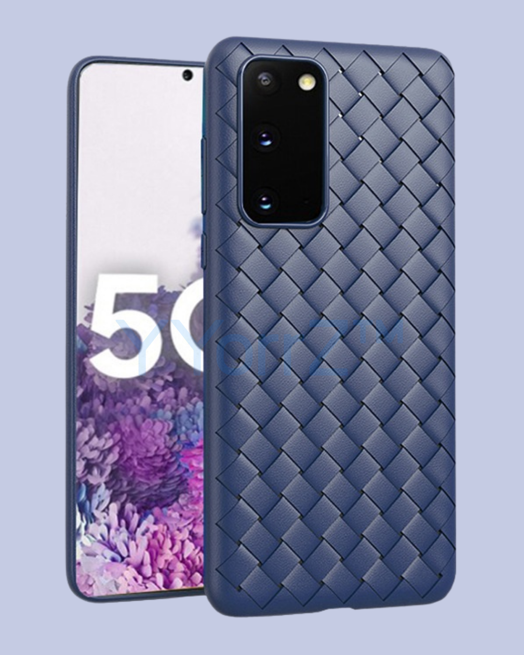 The Blue Galaxy Woven Diamond Grid Design Case