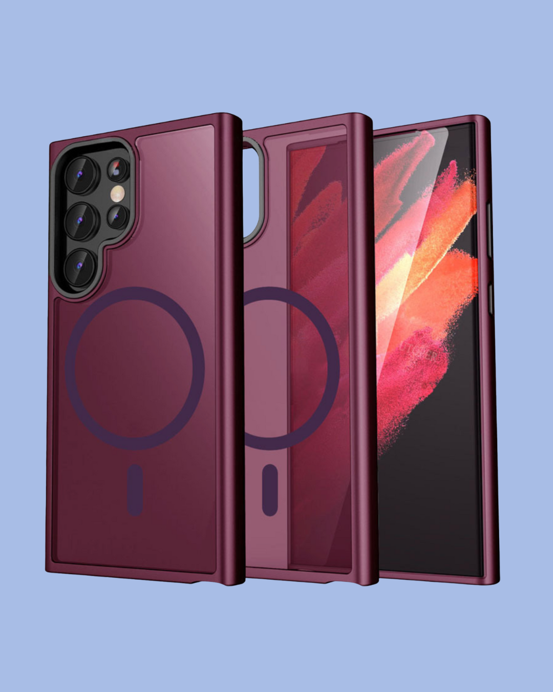 The burdundy Galaxy Symmetry Magnet Frosted Phone Case