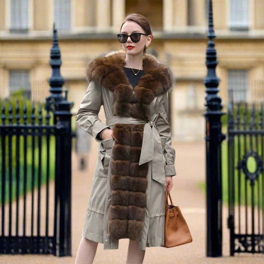 City Lady Fur-Trimmed Trench