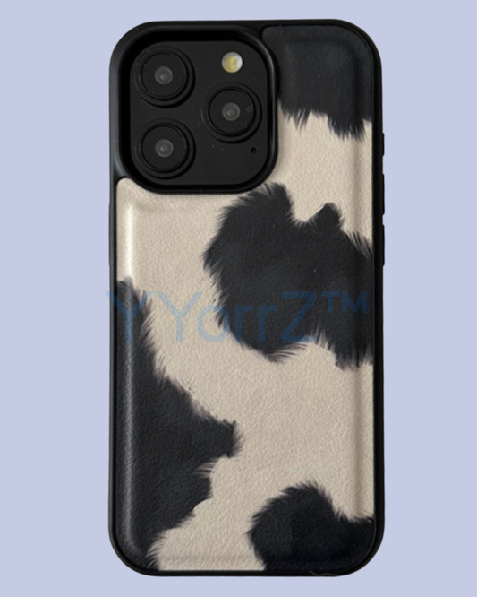 The Cowhide Print Silicone iPhone Case with MagSafe and Wireless Charging