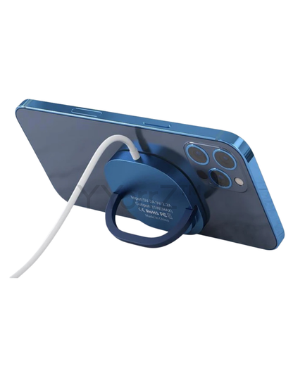 The navy blue Snap Wireless Charger with Kickstand on display