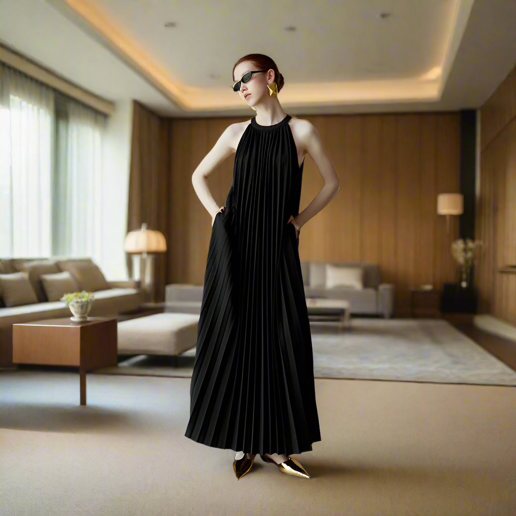 Black Effortless Elegance French Dress