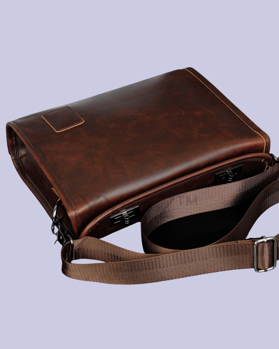 The flat view of the Vintage Style Crossbody Messenger Bag