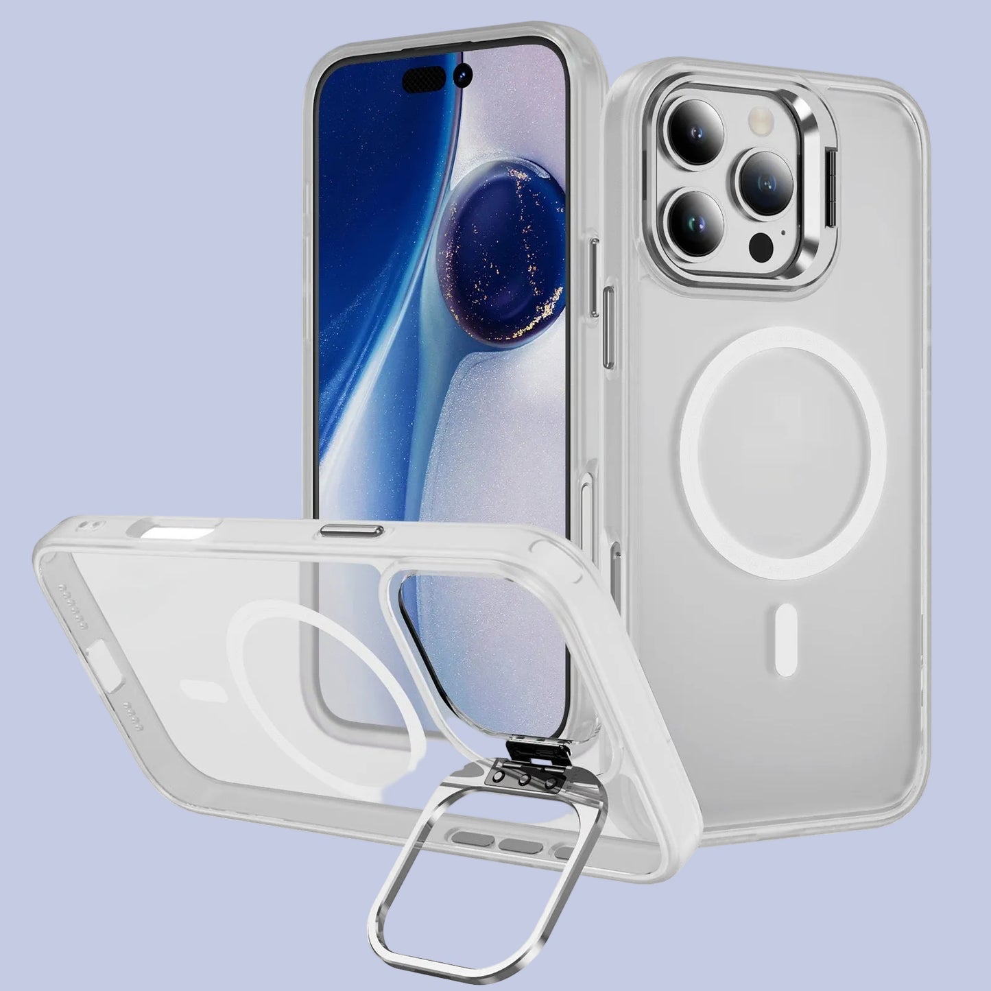 The Frost White Max Full Body Magnetic Shockproof MagSafe with Kickstand iPhone Cover