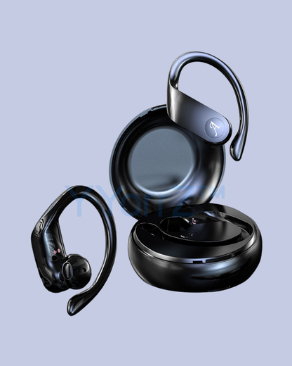 The Glossy Black A15 TWS True Wireless Sports Earhook Earbuds