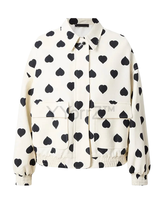 Display of the Heart Pattern Lightweight Bomber Jacket