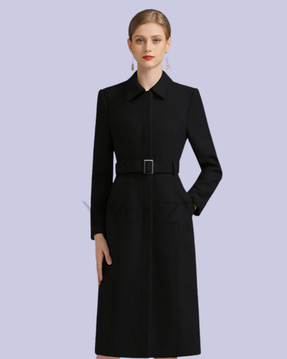 Long Belted Wool Coat