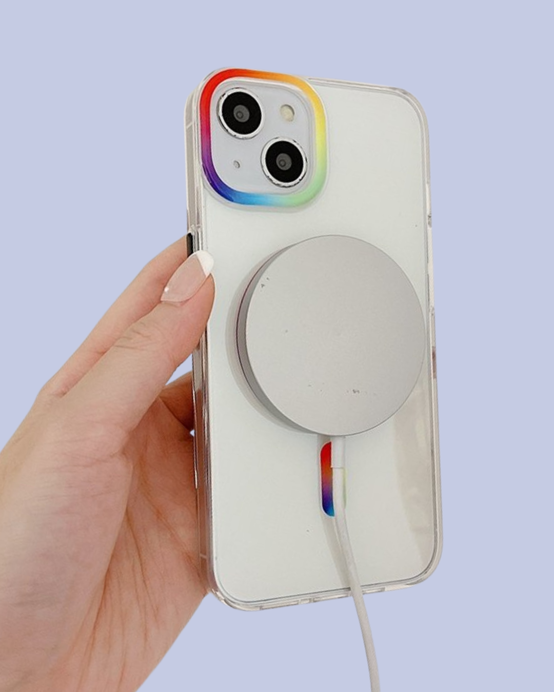 The MagSafe Rainbow Design Transparent iPhone Cover