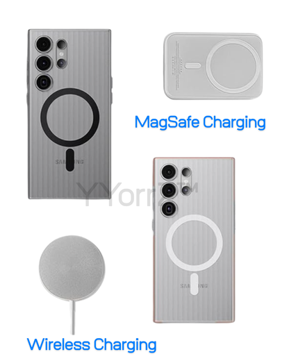 MagSafe and Wireless Charging compatibility of the Samsung Galaxy Vertical Stripe Flipsuit Case