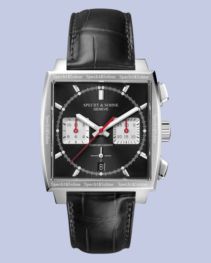 Men's Black Square Motorsport Chronograph Watch
