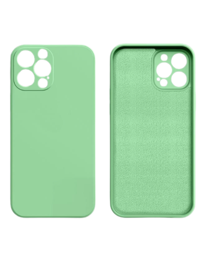 The front and back view of the mint green Liquid Silicone iPhone Case