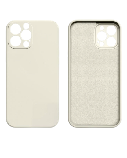 Front and back view of the off-white Liquid Silicone iPhone Case