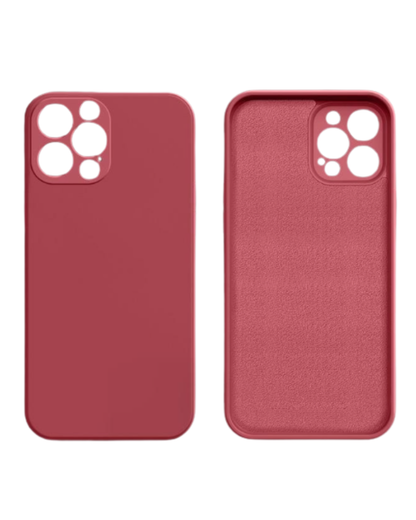 The front and back view of the plum Liquid Silicone iPhone Case