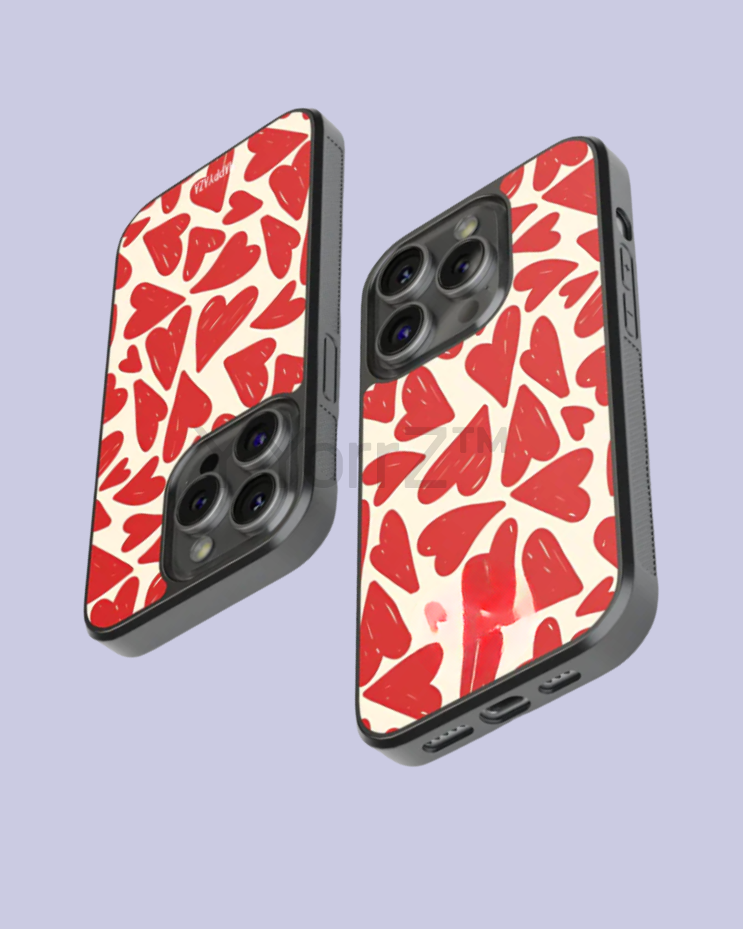 The ports of the Red Hearts iPhone Case