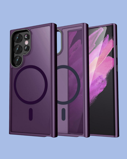 The purple Galaxy Symmetry Magnet Frosted Phone Case