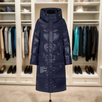 Navy Blue Reflective Winter Puffer Coat