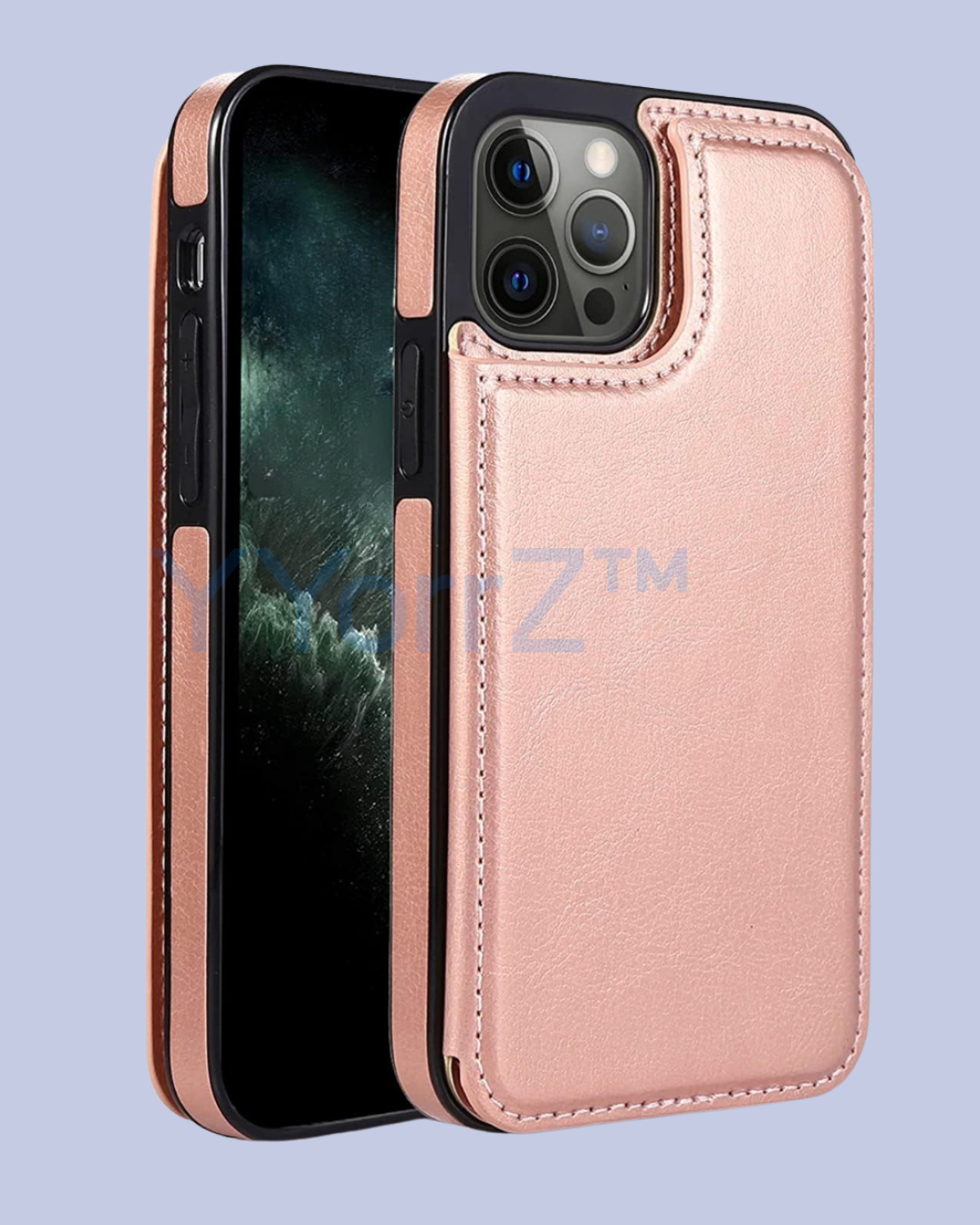Rose Pink Flip Wallet Card Holder iPhone Leather Case
