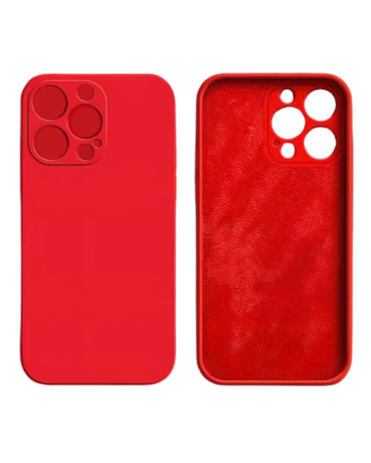 The front and back view of the scarlet Liquid Silicone iPhone Case