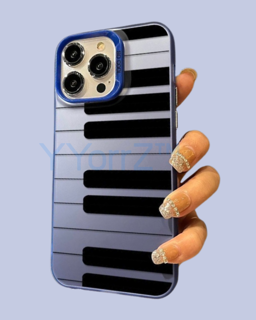 Stale Blue Piano Key Design iPhone Case
