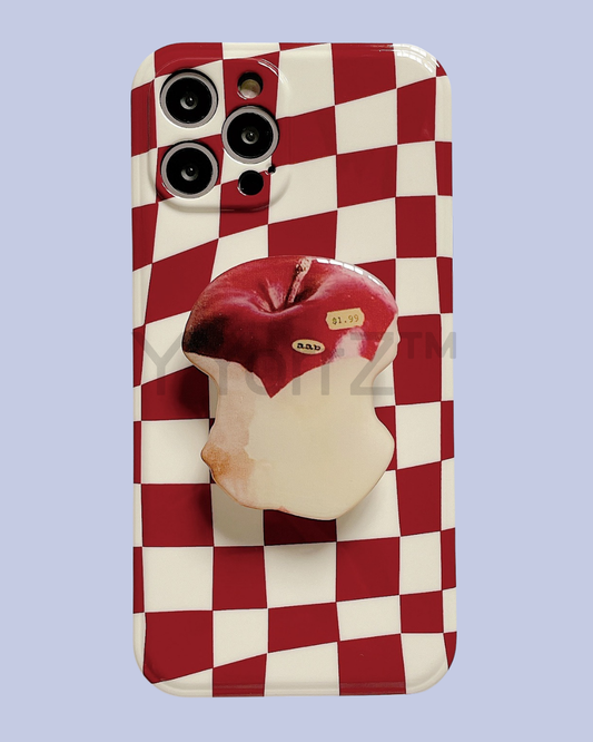The Red Checkered iPhone Case with Apple Stand Grip 