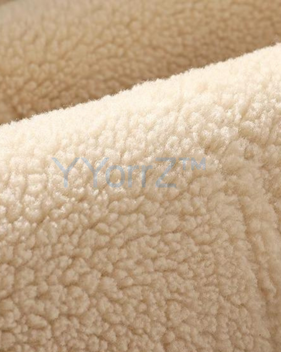 The inside view of the Thick Vintage Faux Leather Curly Shearling Lining Jacket