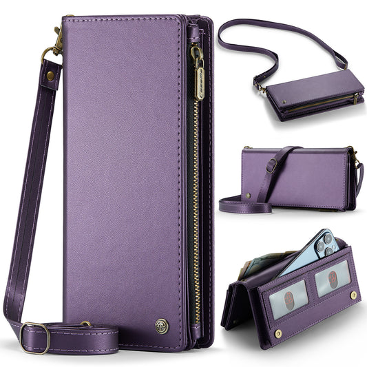 Purple Urban Leather Crossbody Smartphone Bag