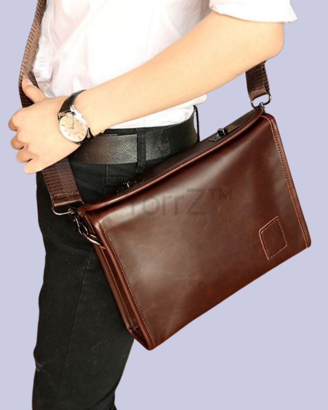 The Vintage Style Crossbody Messenger Bag in real life