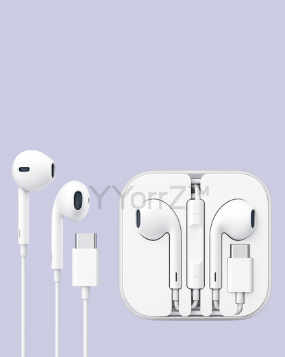 The white Type-C EarPods with the Casing
