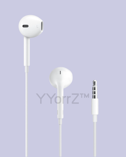 The white EarPods with a headphone plug