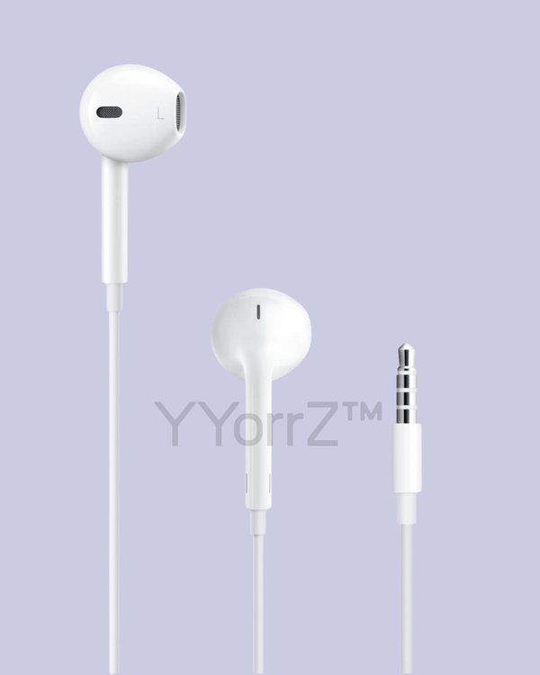 The white EarPods with a headphone plug