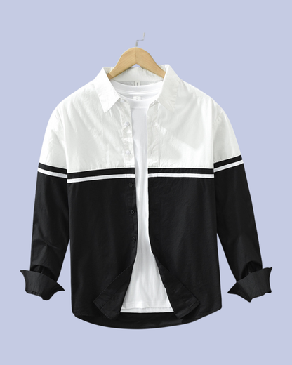 White top Modern Two-Tone Men's Cotton Shirt