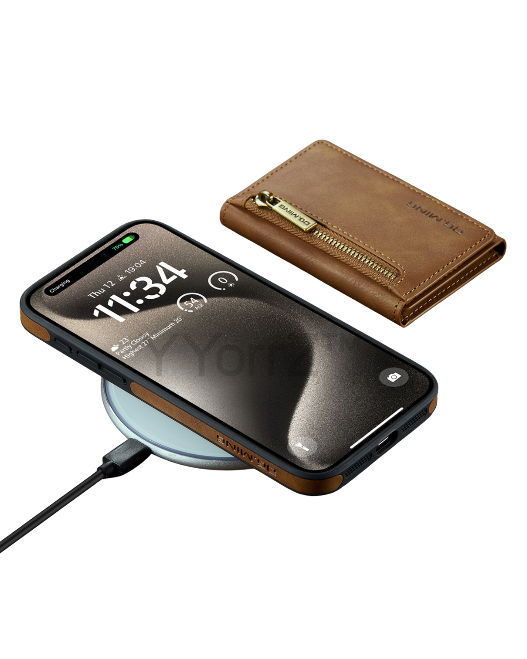 Wireless charging with the Magnetic Leather Wallet iPhone Cover